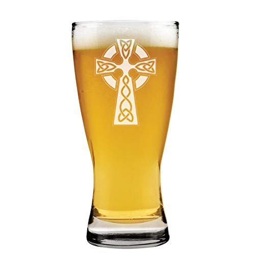 15 oz Beer Pilsner Glass Celtic Cross