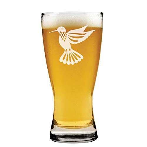 15 oz Beer Pilsner Glass Hummingbird