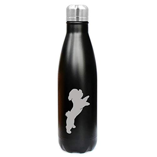 MIP Brand 17 oz. Double Wall Vacuum Insulated Stainless Steel Water Bottle Travel Mug Cup Bichon Frise (Black)