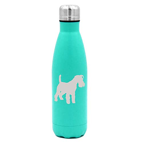 MIP Brand 17 oz. Double Wall Vacuum Insulated Stainless Steel Water Bottle Travel Mug Cup Miniature Schnauzer (Light-Blue)