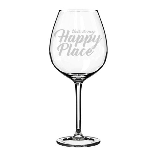 Wine Glass Goblet This Is My Happy Place (20 oz Jumbo)