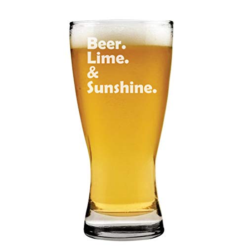 15 oz Beer Pilsner Glass Beer Lime & Sunshine