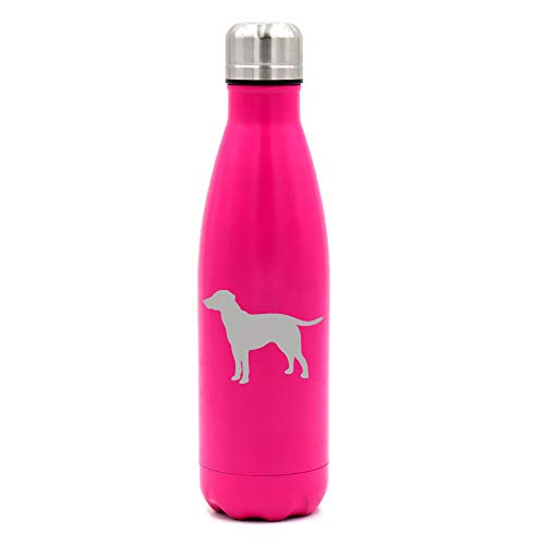 MIP Brand 17 oz. Double Wall Vacuum Insulated Stainless Steel Water Bottle Travel Mug Cup Lab Labrador Retriever (Pink)