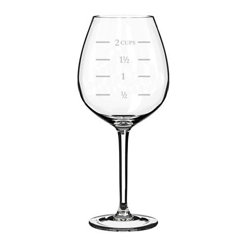 Wine Glass Goblet Cups Lines Measuring Cup (20 oz Jumbo)