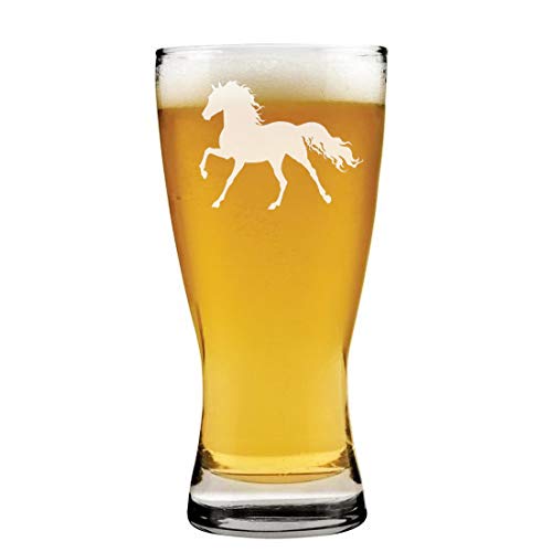 15 oz Beer Pilsner Glass Horse