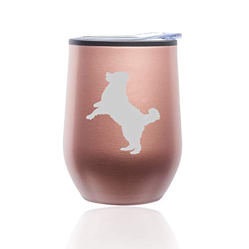 Stemless Wine Tumbler Coffee Travel Mug Glass With Lid Bernese Mountain Dog (Rose Gold)