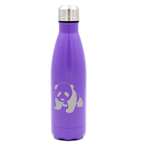 17 oz. Double Wall Vacuum Insulated Stainless Steel Water Bottle Travel Mug Cup Baby Panda (Purple)