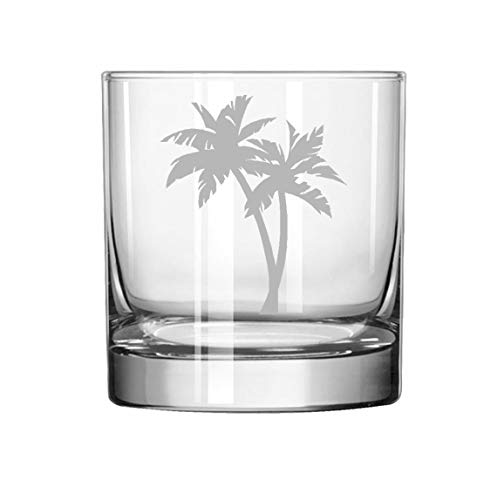 11 oz Rocks Whiskey Highball Glass Palm Trees