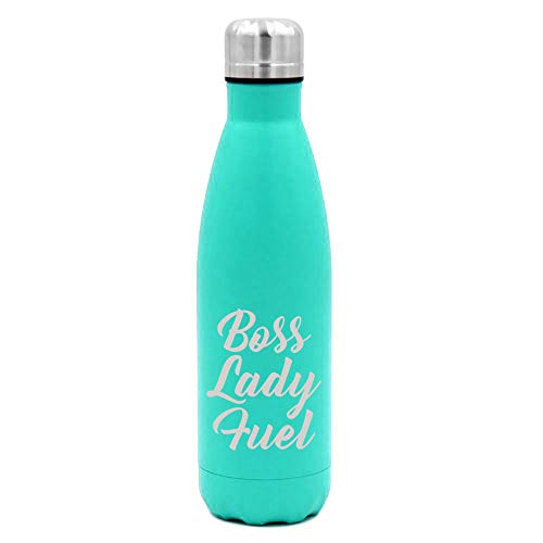 MIP Brand 17 oz. Double Wall Vacuum Insulated Stainless Steel Water Bottle Travel Mug Cup Boss Lady Fuel (Light-Blue)