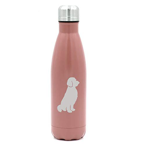 MIP Brand 17 oz. Double Wall Vacuum Insulated Stainless Steel Water Bottle Travel Mug Cup Goldendoodle (Rose Gold)