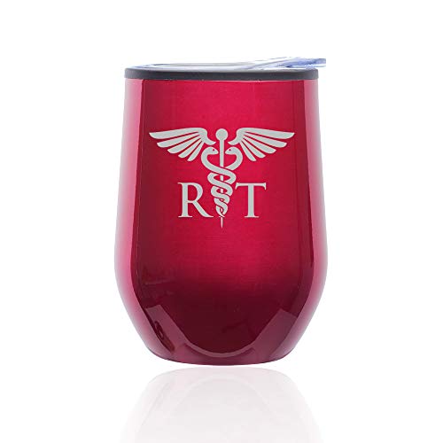 Stemless Wine Tumbler Coffee Travel Mug Glass With Lid RT Rad Tech Radiologic Technologist (Fuchsia)