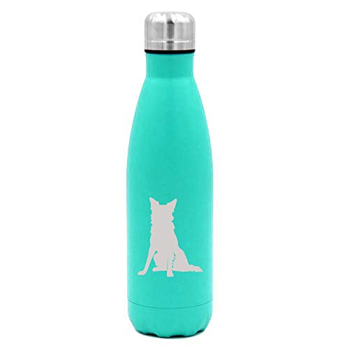 MIP Brand 17 oz. Double Wall Vacuum Insulated Stainless Steel Water Bottle Travel Mug Cup Border Collie (Light-Blue)