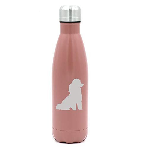 MIP Brand 17 oz. Double Wall Vacuum Insulated Stainless Steel Water Bottle Travel Mug Cup Miniature Poodle Toy Poodle (Rose Gold)