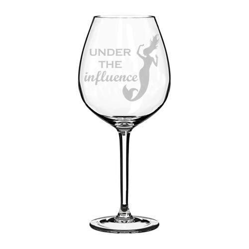 Wine Glass Goblet Funny Mermaid Under The Influence (20 oz Jumbo)