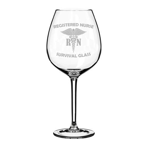 Wine Glass Goblet Registered Nurse RN Survival Glass Funny (20 oz Jumbo)