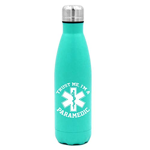 17 oz. Double Wall Vacuum Insulated Stainless Steel Water Bottle Travel Mug Cup Trust Me I'm A Paramedic (Light-Blue)