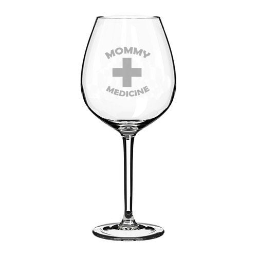 20 oz Jumbo Wine Glass Funny Mom Mother Mommy Medicine,MIP