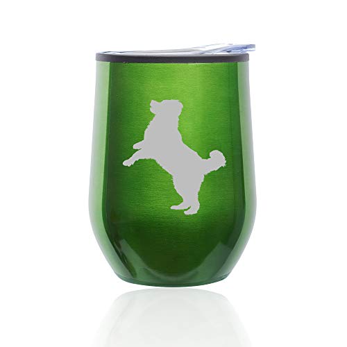 Stemless Wine Tumbler Coffee Travel Mug Glass With Lid Bernese Mountain Dog (Green)