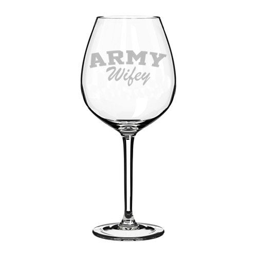Wine Glass Goblet Army Wife Wifey (20 oz Jumbo)