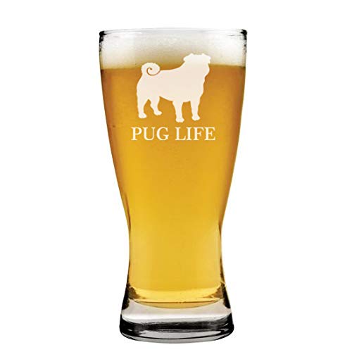 15 oz Beer Pilsner Glass Pug Life