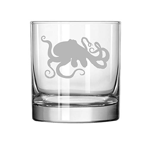 11 oz Rocks Whiskey Highball Glass Octopus And Tentacles