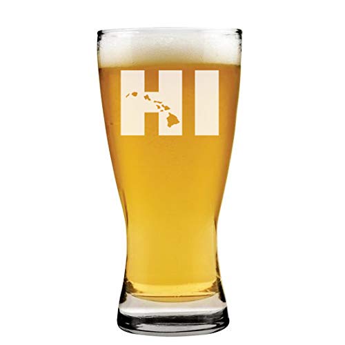 15 oz Beer Pilsner Glass HI Hawaiian Islands Hawaii