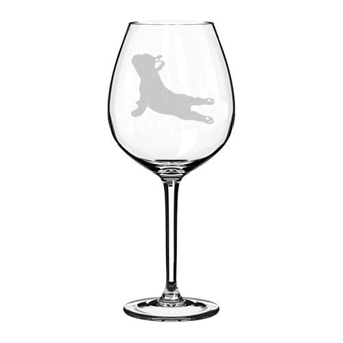Wine Glass Goblet French Bulldog Frenchie Yoga (20 oz Jumbo)
