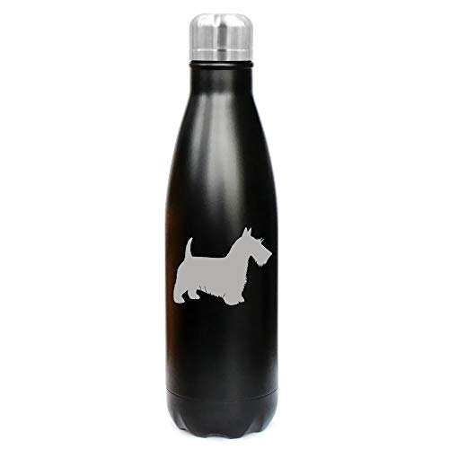 MIP Brand 17 oz. Double Wall Vacuum Insulated Stainless Steel Water Bottle Travel Mug Cup Scottie Scottish Terrier (Black)