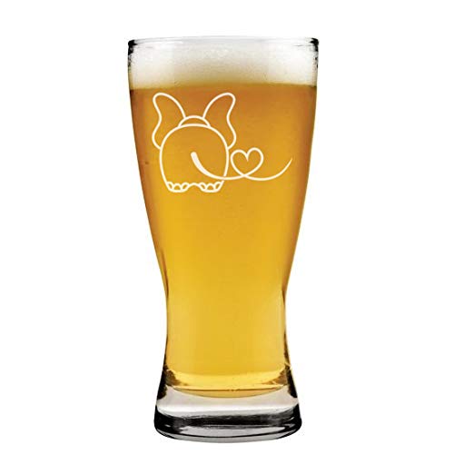 15 oz Beer Pilsner Glass Elephant In Love