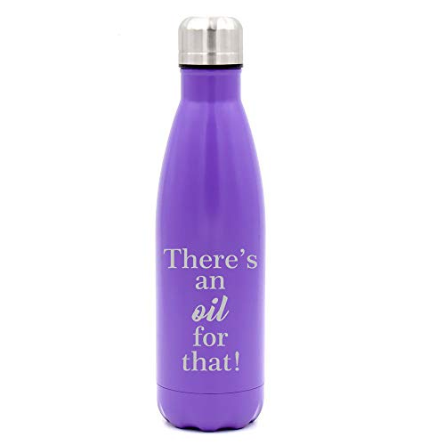 MIP Brand 17 oz. Double Wall Vacuum Insulated Stainless Steel Water Bottle Travel Mug Cup There's an Oil for That Essential Oils (Purple)