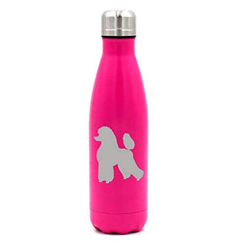 MIP Brand 17 oz. Double Wall Vacuum Insulated Stainless Steel Water Bottle Travel Mug Cup Poodle (Pink)