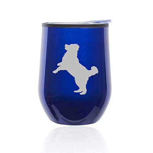 Stemless Wine Tumbler Coffee Travel Mug Glass With Lid Bernese Mountain Dog (Blue)