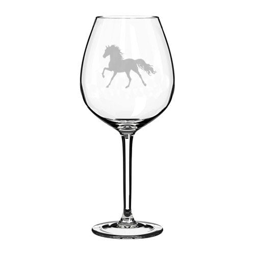 20 oz Jumbo Wine Glass Horse