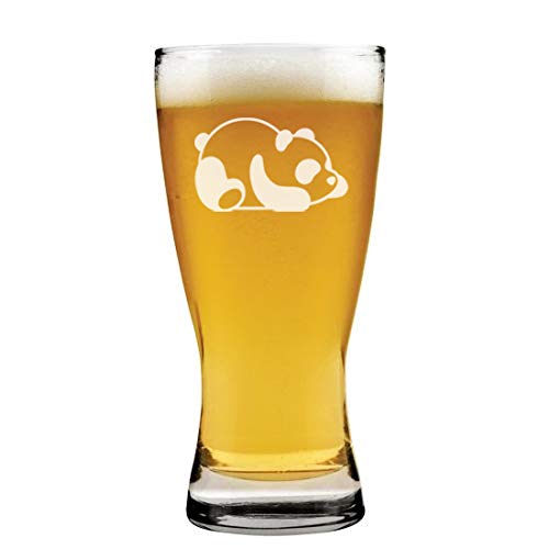 15 oz Beer Pilsner Glass Lazy Panda