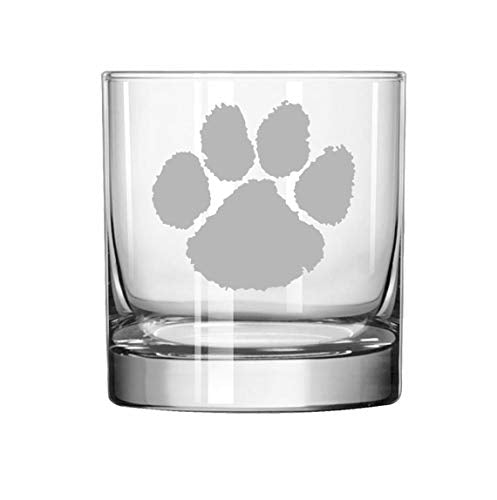 11 oz Rocks Whiskey Highball Glass Paw Print