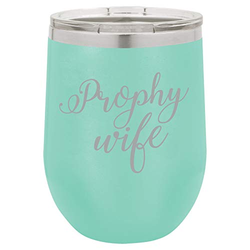 12 oz Double Wall Vacuum Insulated Stainless Steel Stemless Wine Tumbler Glass Coffee Travel Mug With Lid Prophy Wife Dental Hygienist Dentist Assistant RDH (Teal)