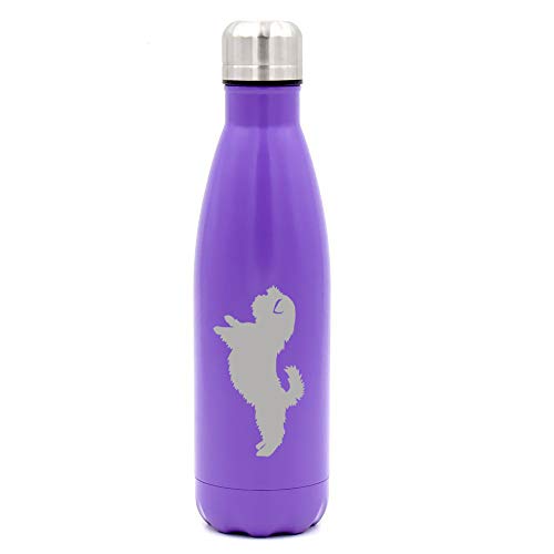 MIP Brand 17 oz. Double Wall Vacuum Insulated Stainless Steel Water Bottle Travel Mug Cup Shih Tzu Standing (Purple)