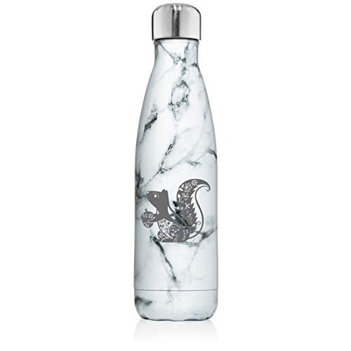 17 oz. Double Wall Vacuum Insulated Stainless Steel Water Bottle Travel Mug Cup Fancy Squirrel