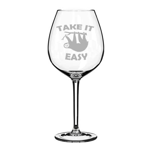 Wine Glass Goblet Take It Easy Sloth Funny (20 oz Jumbo)