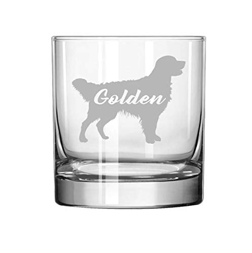 11 oz Rocks Whiskey Highball Glass Golden Retriever 'Golden'