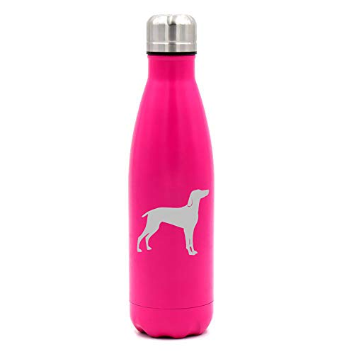 MIP Brand 17 oz. Double Wall Vacuum Insulated Stainless Steel Water Bottle Travel Mug Cup Weimaraner (Pink)