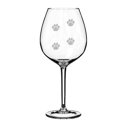 Wine Glass Goblet Paw Prints Walking (20 oz Jumbo)
