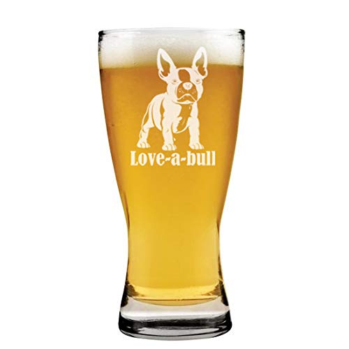 15 oz Beer Pilsner Glass Love-A-Bull French Bulldog