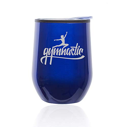 Stemless Wine Tumbler Coffee Travel Mug Glass With Lid Gymnastic Calligraphy