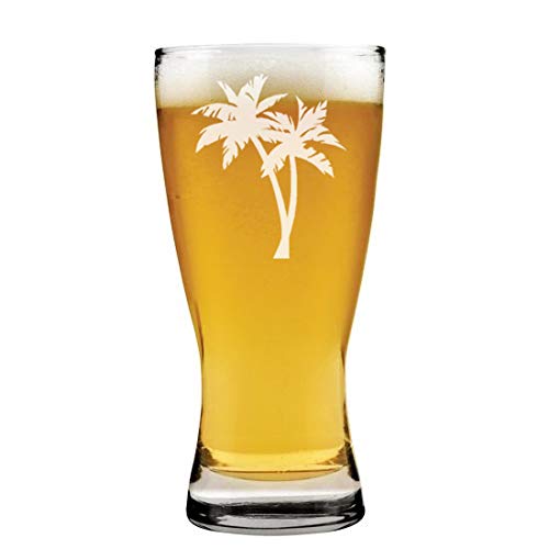 15 oz Beer Pilsner Glass Palm Trees