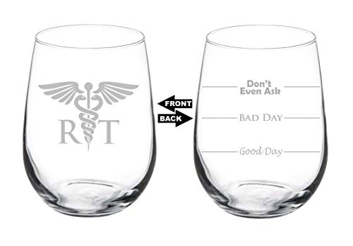 Wine Glass Goblet Two Sided RT Rad Tech Radiologic Technologist (17 oz Stemless)