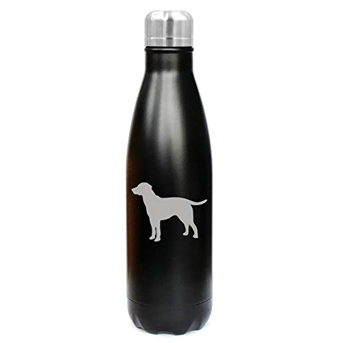 MIP Brand 17 oz. Double Wall Vacuum Insulated Stainless Steel Water Bottle Travel Mug Cup Lab Labrador Retriever (Black)