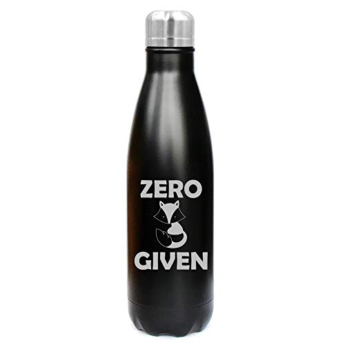 MIP Brand 17 oz. Double Wall Vacuum Insulated Stainless Steel Water Bottle Travel Mug Cup Zero Fox Given Funny (Black)