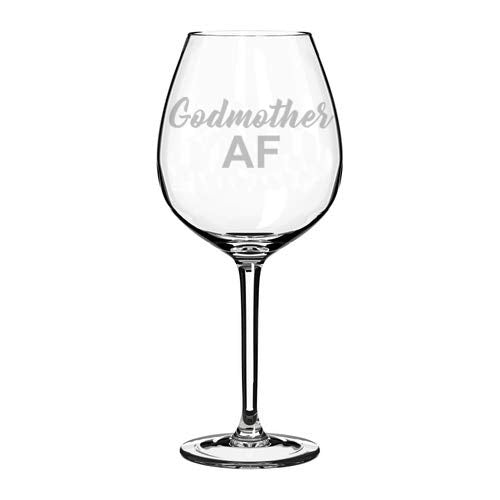 Wine Glass Goblet Funny Best Friend Sister Gift Godmother AF (20 oz Jumbo)