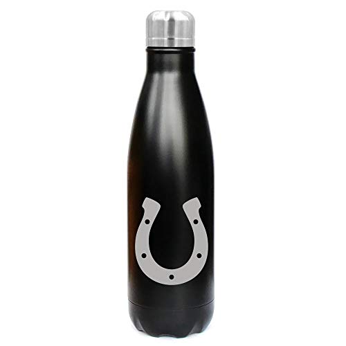 MIP Brand 17 oz. Double Wall Vacuum Insulated Stainless Steel Water Bottle Travel Mug Cup Horseshoe (Black)